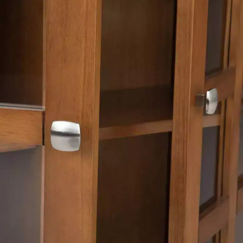 Meuble de rangement d'entrée en bois massif avec 2 portes, 2 tiroirs et étagères réglables