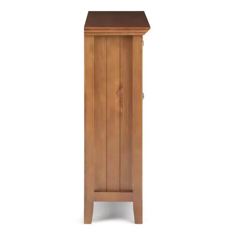 Meuble de rangement d'entrée en bois massif avec 2 portes, 2 tiroirs et étagères réglables