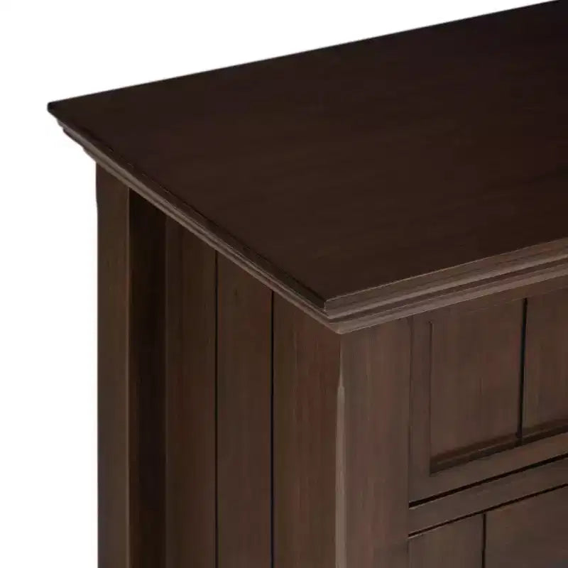 Meuble de rangement d'entrée en bois massif avec 2 portes, 2 tiroirs et étagères réglables