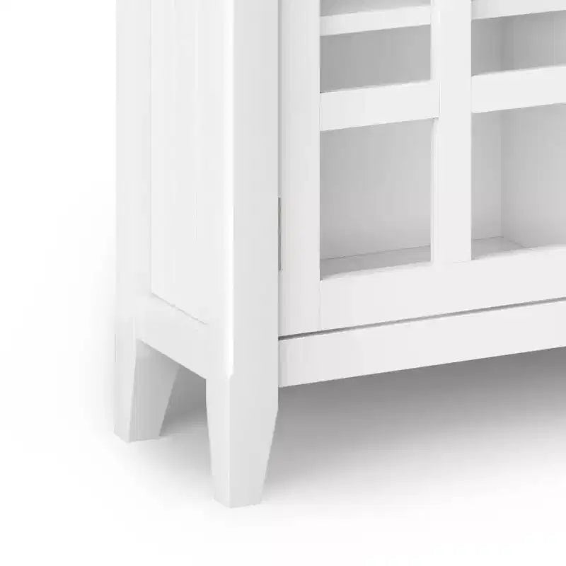 Meuble de rangement d'entrée en bois massif avec 2 portes, 2 tiroirs et étagères réglables