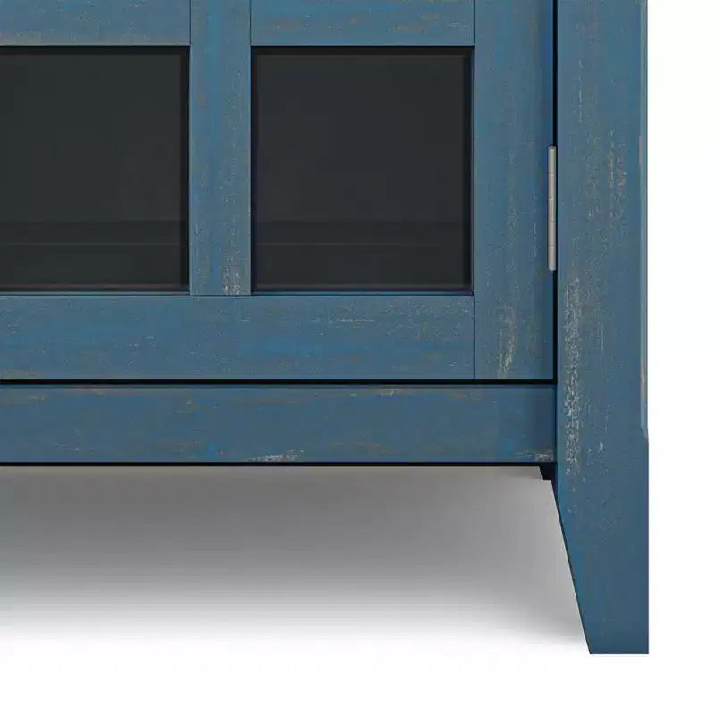 Meuble de rangement d'entrée en bois massif avec 2 portes, 2 tiroirs et étagères réglables