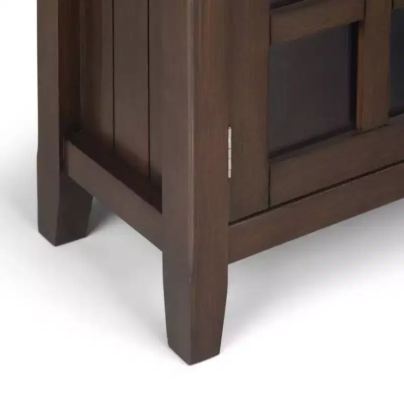 Meuble de rangement d'entrée en bois massif avec 2 portes, 2 tiroirs et étagères réglables