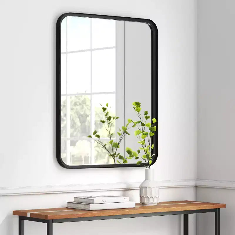 Miroir mural décoratif rectangulaire de 24 x 30 avec coins arrondis