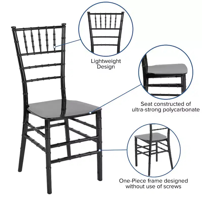 Chaise Chiavari empilable en résine de la série