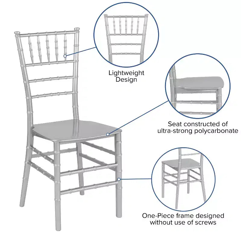 Chaise Chiavari empilable en résine de la série