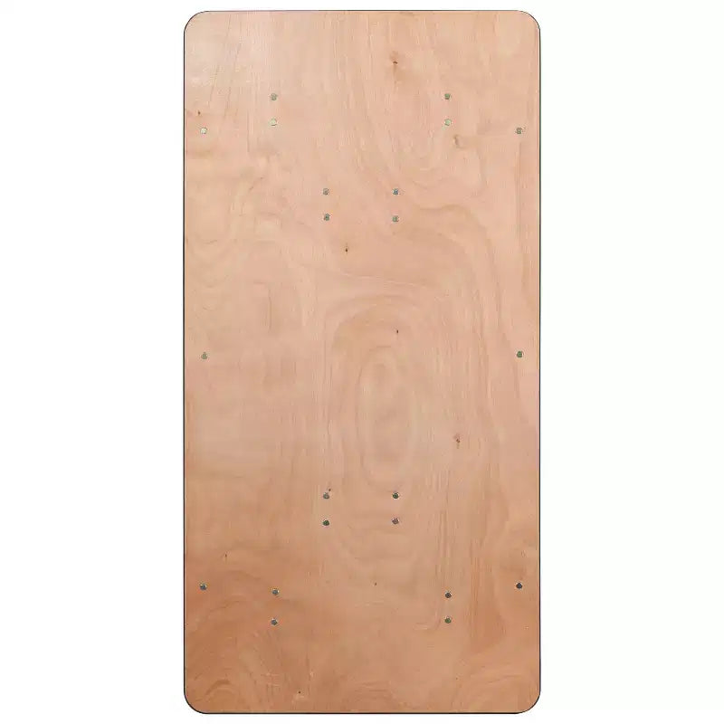 Table de banquet rectangulaire pliante en bois de 5 pieds avec plateau enduit d'une finition transparente