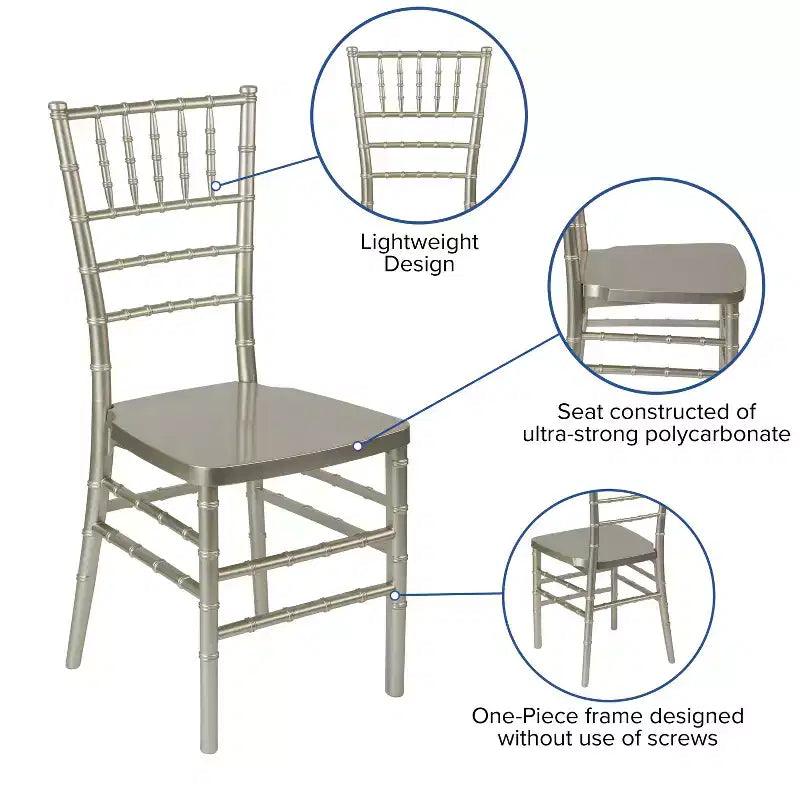 Chaise Chiavari en résine empilable pour mariage et événement