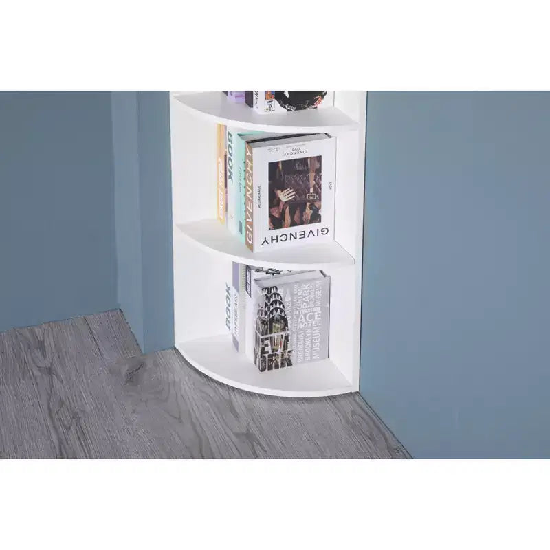Étagère d'angle en bois à 4 niveaux durable, parfaite pour les petites maisons, les bureaux, les étagères pour chambre à coucher, salle de classe et bibliothèque, blanc