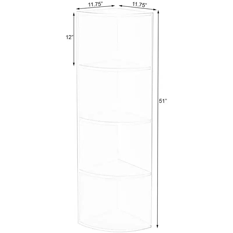 Étagère d'angle en bois à 4 niveaux durable, parfaite pour les petites maisons, les bureaux, les étagères pour chambre à coucher, salle de classe et bibliothèque, blanc
