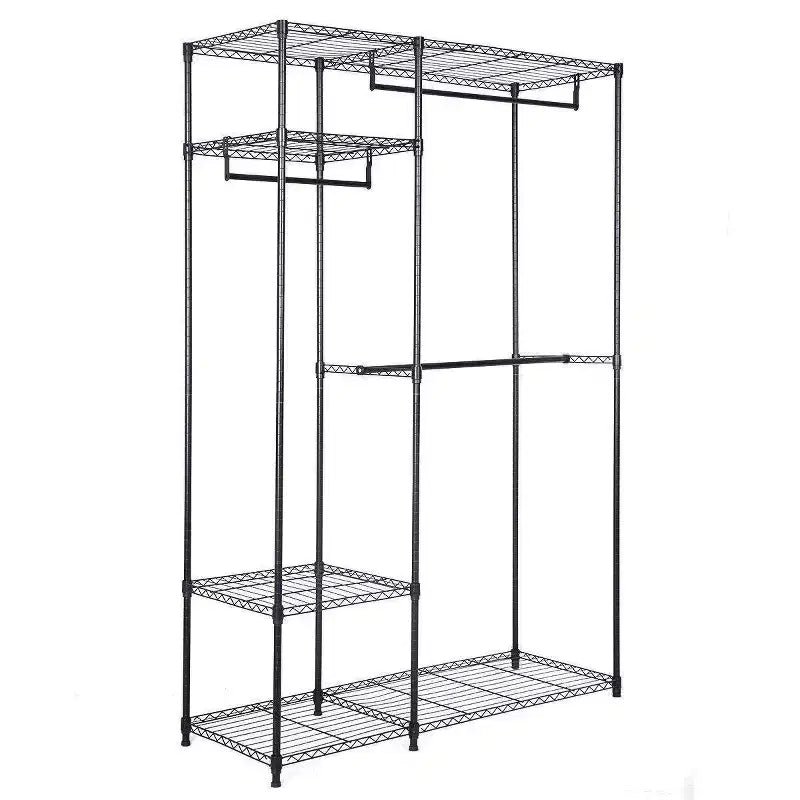 Portant de rangement 122 x 46 x 180 cm pour penderie portative avec étagère à domicile