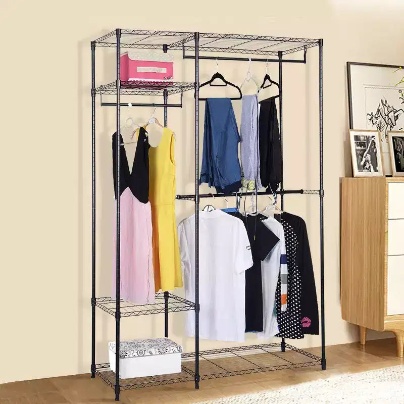 Portant de rangement 122 x 46 x 180 cm pour penderie portative avec étagère à domicile